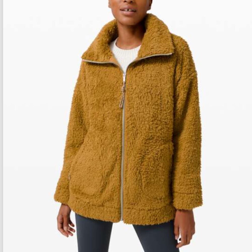 Lululemon Oh So  Sherpa spiced bronze full zip jacket size 4